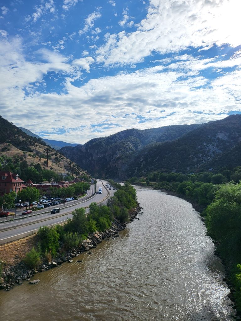 photo of river from bridge in Glenwood Springs, CO