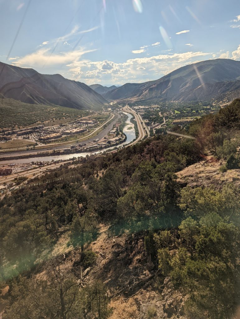 photo of highway in Glenwood Springs taken from the gondola