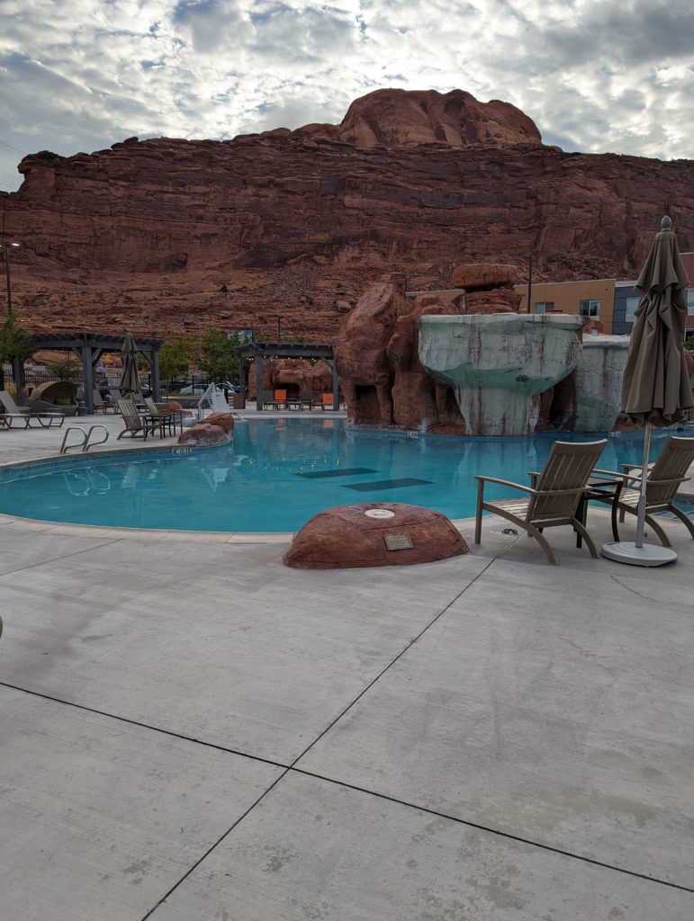 hotel pool in Moab, UT