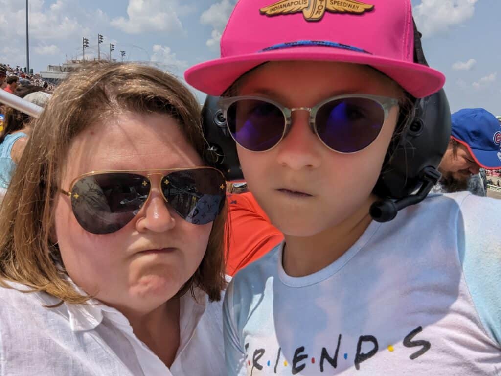 photo of mother and daughter making grumpy faces