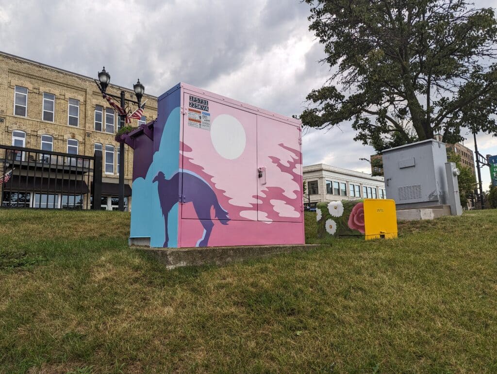 photo of electrical box with public art on it